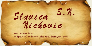 Slavica Ničković vizit kartica